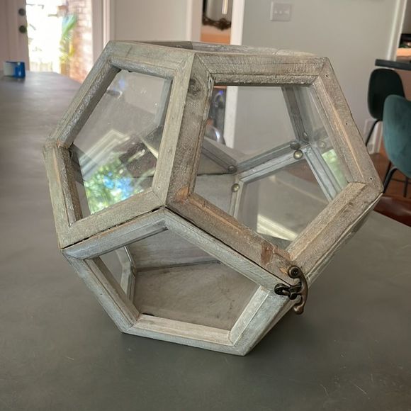 costco Accents Neponset Globe Terrarium Opens Up Pentagon Shaped